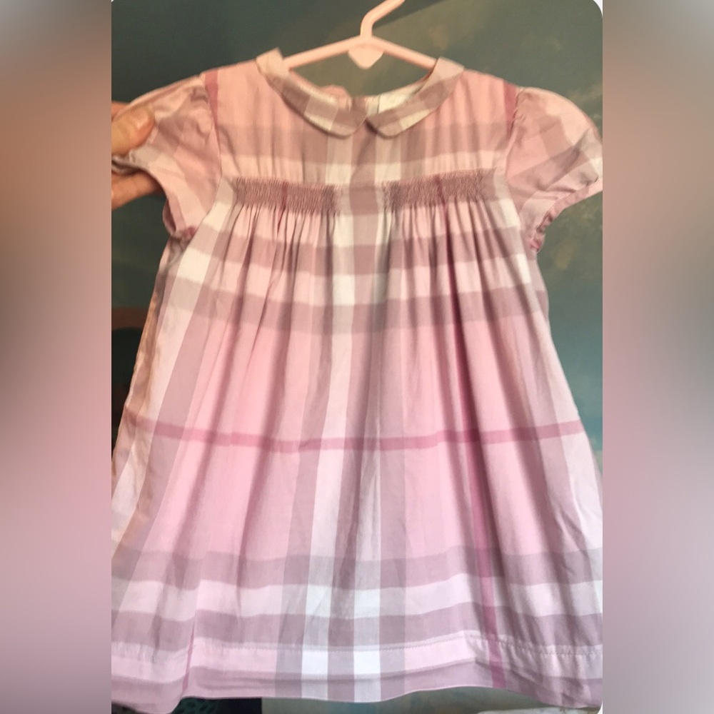 Burberry Pink Plaid Pattern Toddler Dress 12 months - Euc